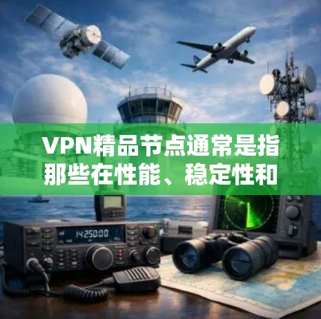 VPN精品节点通常是指那些在性能、稳定性和隐私保护方面表现优异的VPN服务器节点。选择一个好的VPN服务和靠谱的节点对于确保网络安全和加密通信非常重要。以下是一些关于VPN精品节点的建议和推荐