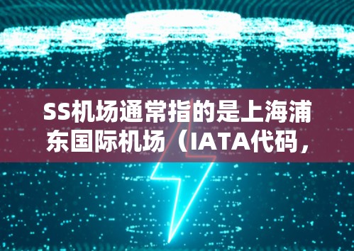 SS机场通常指的是上海浦东国际机场（IATA代码，PVG，ICAO代码，ZSSS）该机场位于上海浦东新区，替代了原来的上海虹桥国际机场，是上海的主要国际航空枢纽之一